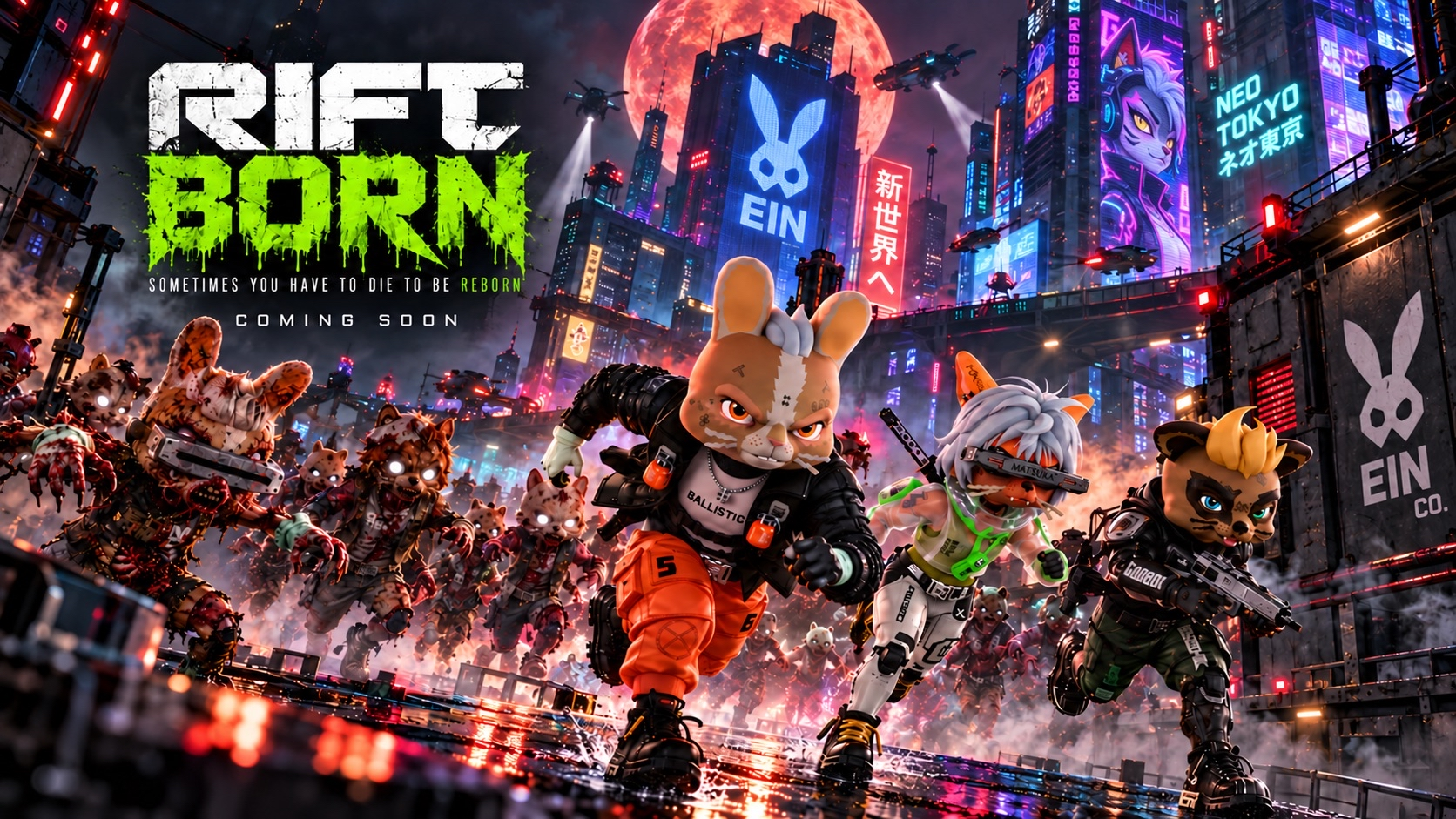 Riftborn: living characters powered by DNA — coming soon to Neo Tokyo
